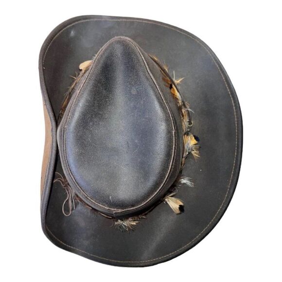 Henschel Mountaineer Brown Leather USA Made Hat Medium - Picture 6 of 8